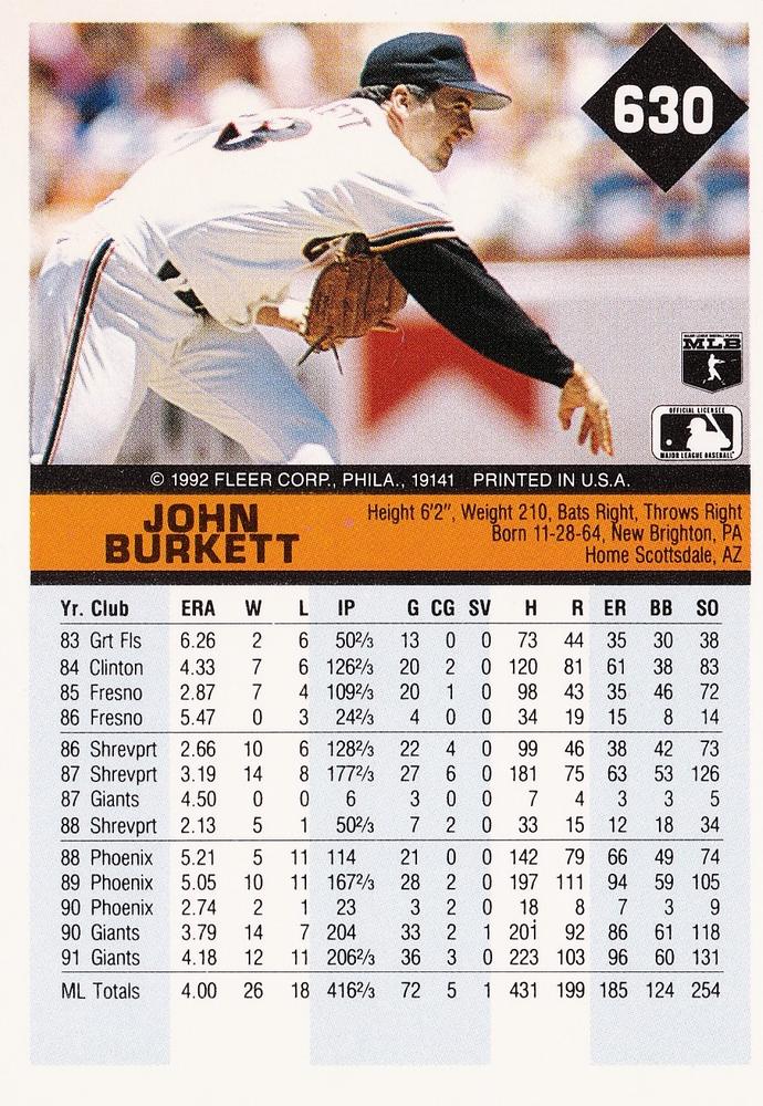 John Burkett  baseball card collectible - Main Image 2