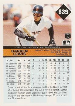 Darren Lewis  baseball card collectible - Main Image 2
