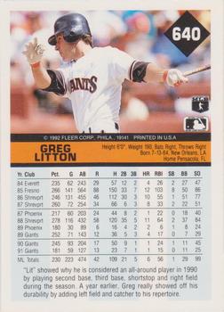 Greg Litton  baseball card collectible - Main Image 2