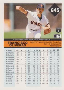 Francisco Oliveras  baseball card collectible - Main Image 2