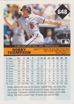 Robby Thompson  baseball card collectible - Main Image 2