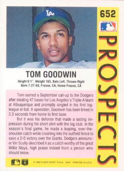 Tom Goodwin  baseball card collectible - Main Image 2
