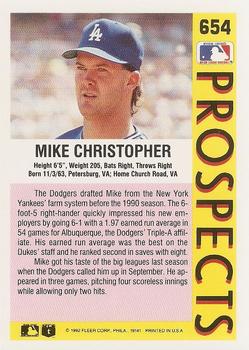 Mike Christopher  baseball card collectible - Main Image 2
