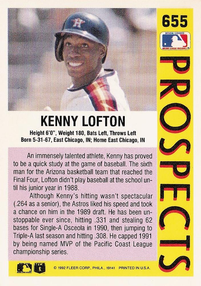 Kenny Lofton  baseball card collectible - Main Image 2