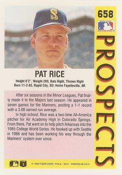 Pat Rice  baseball card collectible - Main Image 2