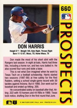 Don Harris  baseball card collectible - Main Image 2