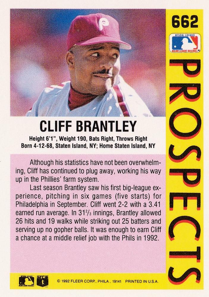 Cliff Brantley  baseball card collectible - Main Image 2