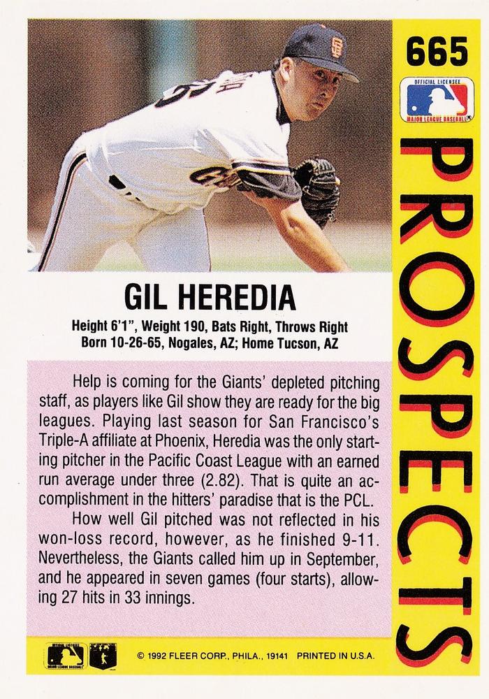 Gil Heredia  baseball card collectible - Main Image 2