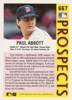 Paul Abbott  baseball card collectible - Main Image 2