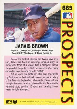 Jarvis Brown  baseball card collectible - Main Image 2