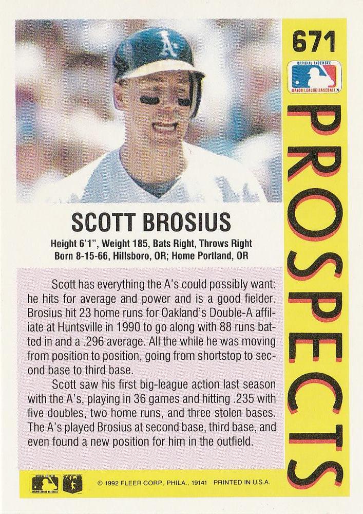 Scott Brosius  baseball card collectible - Main Image 2