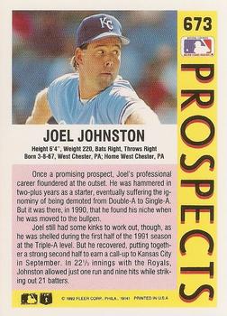 Joel Johnston  baseball card collectible - Main Image 2