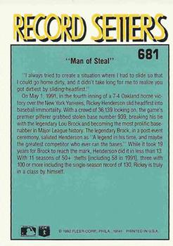 Rickey Henderson  baseball card collectible - Main Image 2