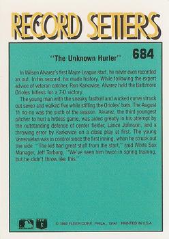 Wilson Alvarez  baseball card collectible - Main Image 2