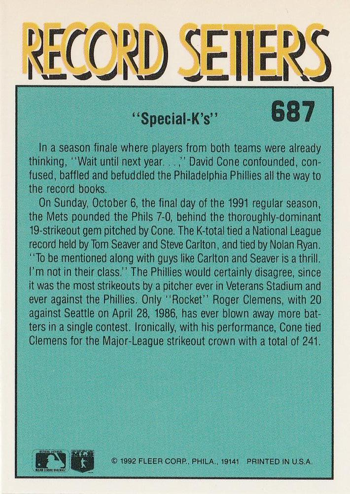 David Cone  baseball card collectible - Main Image 2