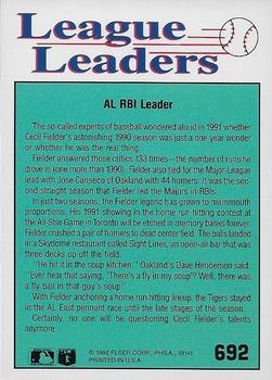 Cecil Fielder  baseball card collectible - Main Image 2