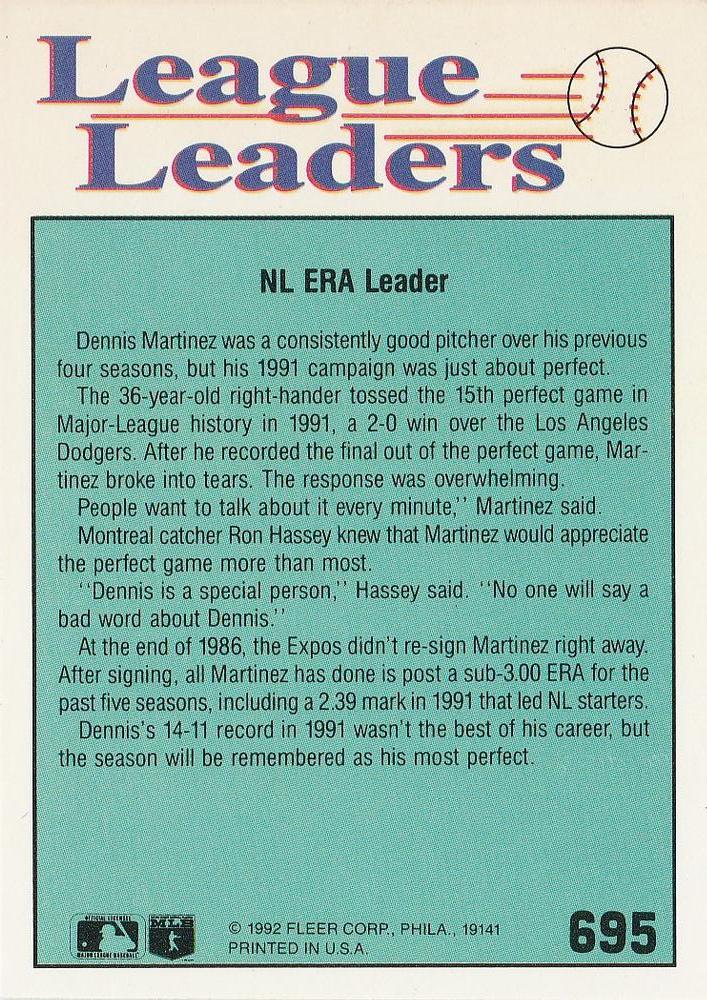 Dennis Martinez  baseball card collectible - Main Image 2