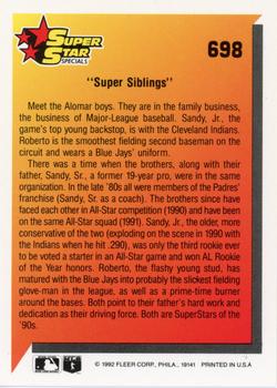 Super Siblings (Roberto Alomar / Sandy Alomar, Jr.)  baseball card collectible - Main Image 2