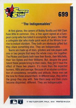 The Indispensables (Bobby Bonilla / Will Clark)  baseball card collectible - Main Image 2