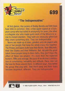 The Indispensables (Bobby Bonilla / Will Clark)  baseball card collectible - Main Image 2