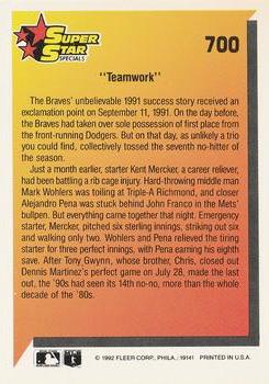 Teamwork (Mark Wohlers / Kent Mercker / Alejandro Pena)  baseball card collectible - Main Image 2