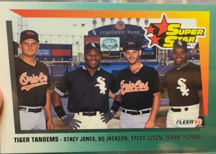 Tiger Tandems (Stacy Jones / Bo Jackson / Gregg Olson / Frank Thomas)  baseball card collectible - Main Image 3