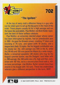 The Ignitors (Paul Molitor / Brett Butler)  baseball card collectible - Main Image 2
