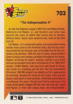 The Indispensables II (Cal Ripken, Jr. / Joe Carter)  baseball card collectible - Main Image 2