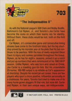 The Indispensables II (Cal Ripken, Jr. / Joe Carter)  baseball card collectible - Main Image 2