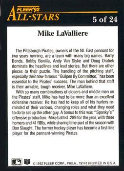 Mike LaValliere  baseball card collectible - Main Image 2