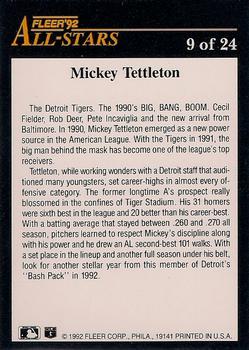 Mickey Tettleton  baseball card collectible - Main Image 2
