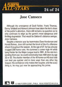 Jose Canseco  baseball card collectible - Main Image 2