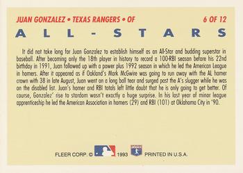 Juan Gonzalez  baseball card collectible - Main Image 2