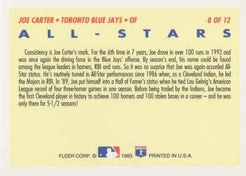 Joe Carter  baseball card collectible - Main Image 2