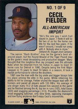 Cecil Fielder  baseball card collectible - Main Image 2
