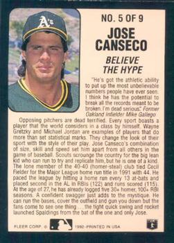 Jose Canseco  baseball card collectible - Main Image 2