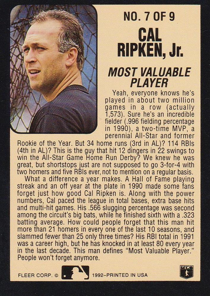Cal Ripken, Jr.  baseball card collectible - Main Image 2