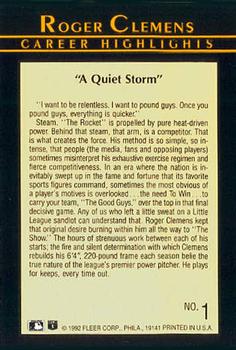 Roger Clemens  baseball card collectible - Main Image 2