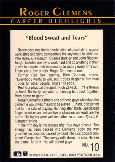 Roger Clemens  baseball card collectible - Main Image 2