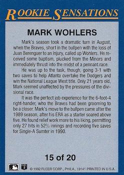 Mark Wohlers  baseball card collectible - Main Image 2