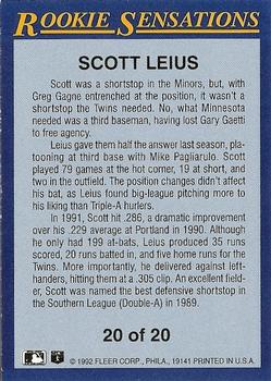 Scott Leius  baseball card collectible - Main Image 2