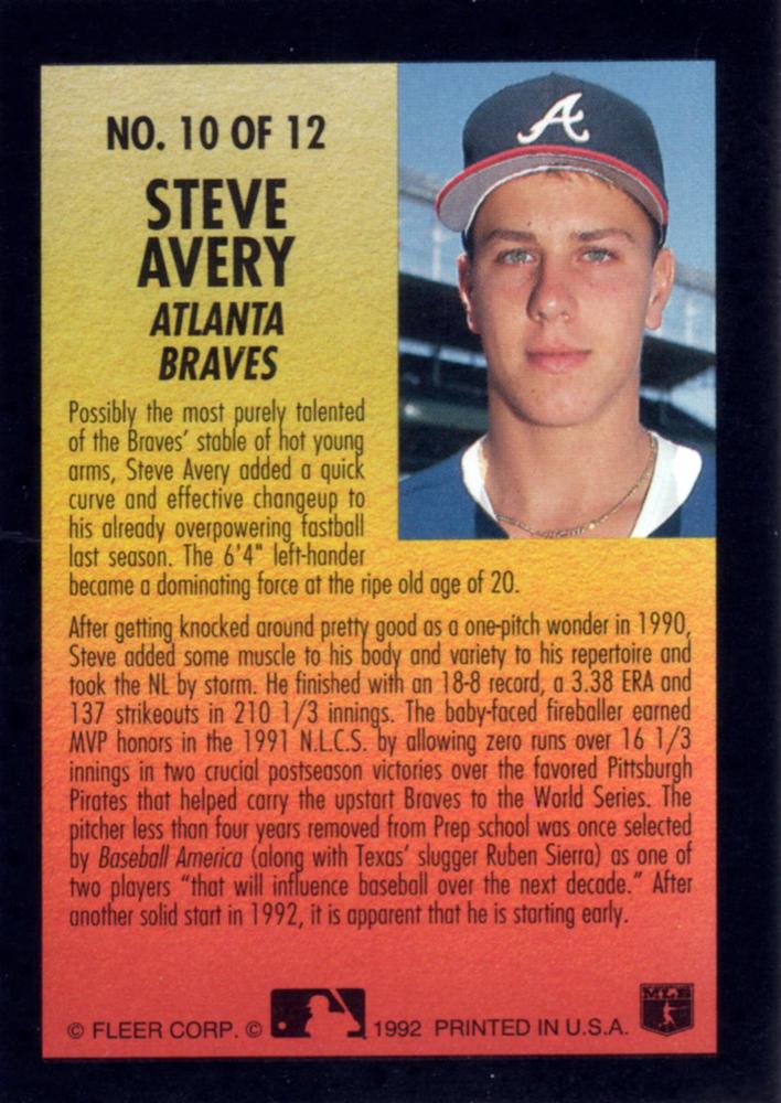 Steve Avery  baseball card collectible - Main Image 2