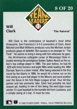 Will Clark  baseball card collectible - Main Image 2