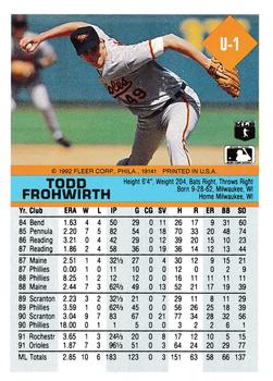 Todd Frohwirth  baseball card collectible - Main Image 2