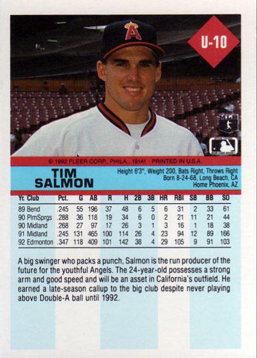 Tim Salmon  baseball card collectible - Main Image 2