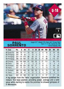Paul Sorrento  baseball card collectible - Main Image 2