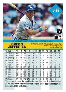 Gregg Jefferies  baseball card collectible - Main Image 2