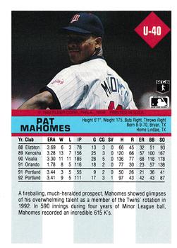 Pat Mahomes  baseball card collectible - Main Image 2