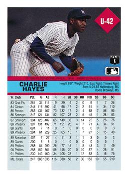 Charlie Hayes  baseball card collectible - Main Image 2