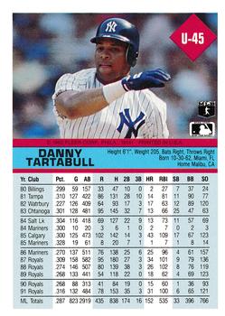 Danny Tartabull  baseball card collectible - Main Image 2